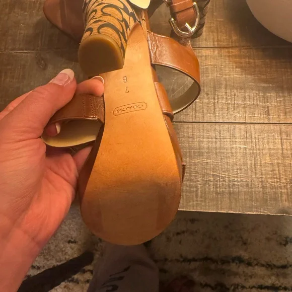 Coach Brown Strappy High Heel Sandals - Picture 5 of 5